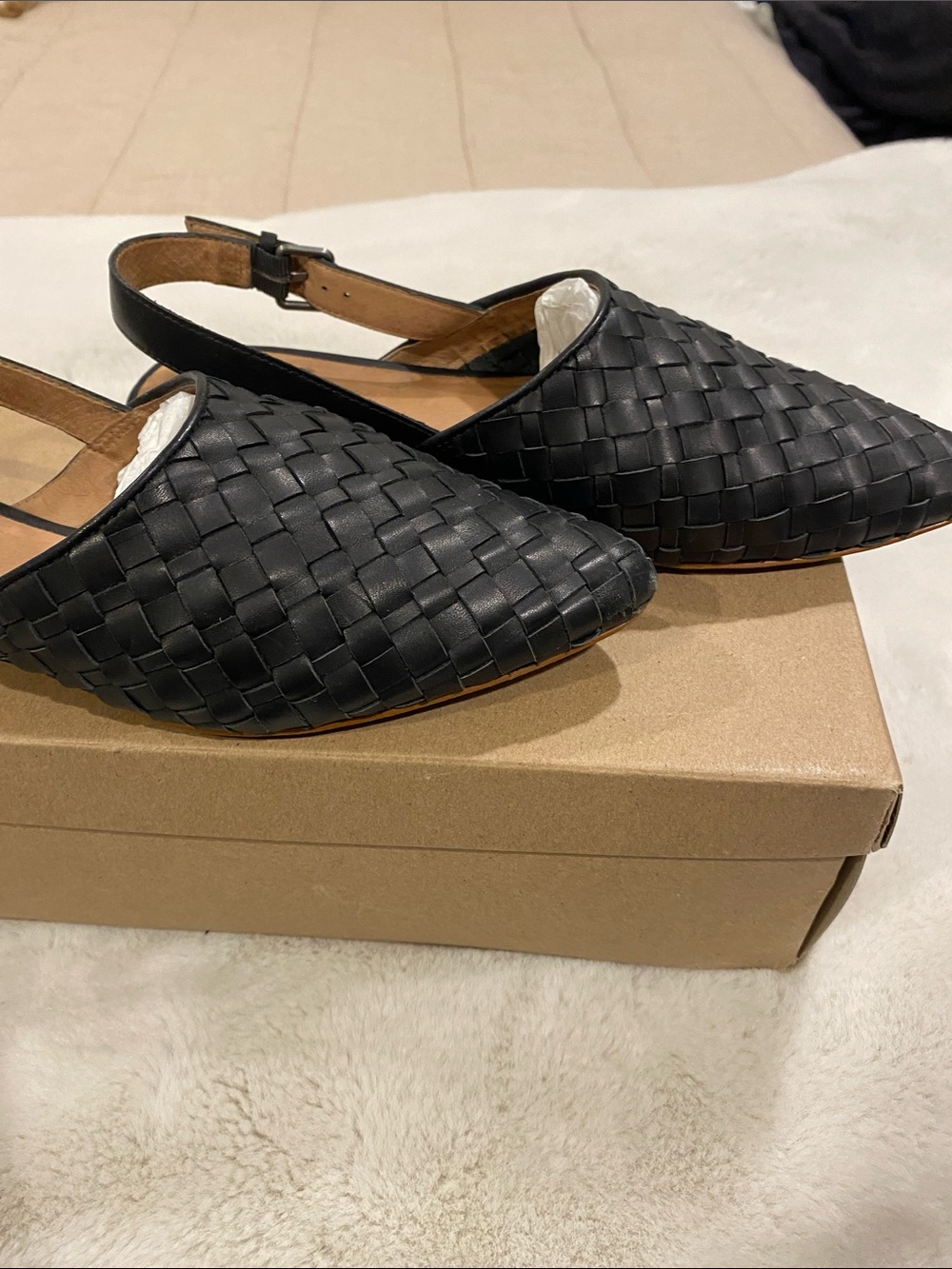 Madewell Slingback Flats in Woven Leather - Picture 5 of 13